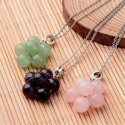 Flower Natural Gemstone Pendant Necklaces