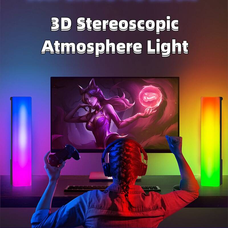 3D RGB Light Pick-up Table Top Ambiance Lamp Colorful Music Voice-activated Rhythm Light Home Decor For PC Game For Holiday G...