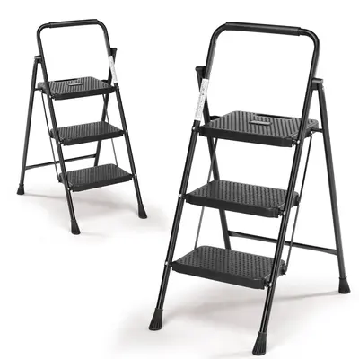 Heavy Duty Step Ladder, Lightweight Foldable Stool for Adults, Small Ladder Ideal for Kitchen and Home Use, Durable Folding S...