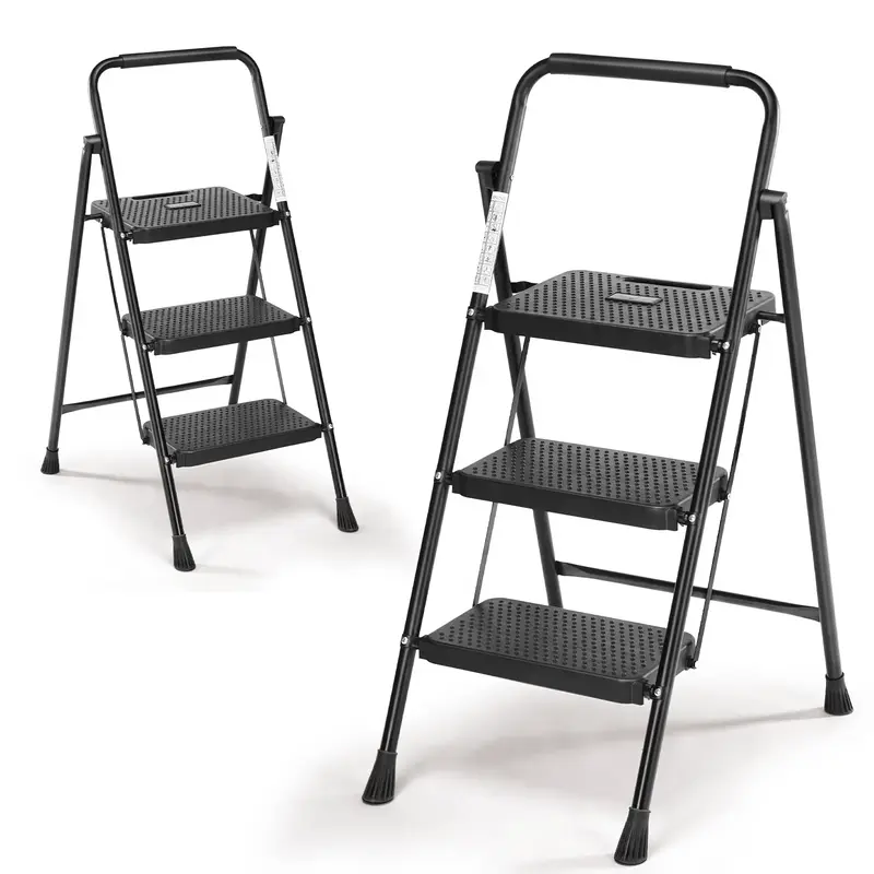 Heavy Duty Step Ladder, Lightweight Foldable Stool for Adults, Small Ladder Ideal for Kitchen and Home Use, Durable Folding S...