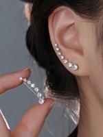 Rhinestone Decorated Earrings, Pretty Studs,  Diamond Stud Earrings, Fashionable Earrings for Women & Girls, Trendy All-match...
