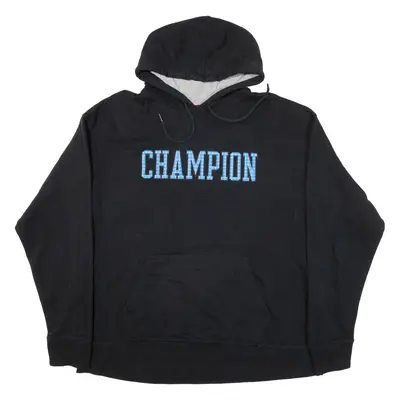 CHAMPION Mens Black Hoodie 2XL