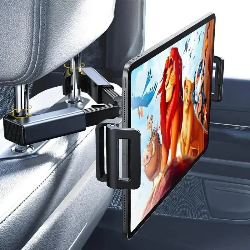 Car Seat Headrest Tablet Holder, Adjustable Seat Tablet Mount, Retractable Cell Phone Bracket, Car Interior Accessories