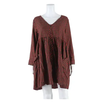 ZARA Womens Mini Dress Red Check Long Sleeve Short L