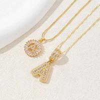 2-Pack Women's Initial Pendant Necklace with Zirconia, 14K Gold Plated Alphabet Necklace, Layered Evil Eye Necklace, Daytime ...