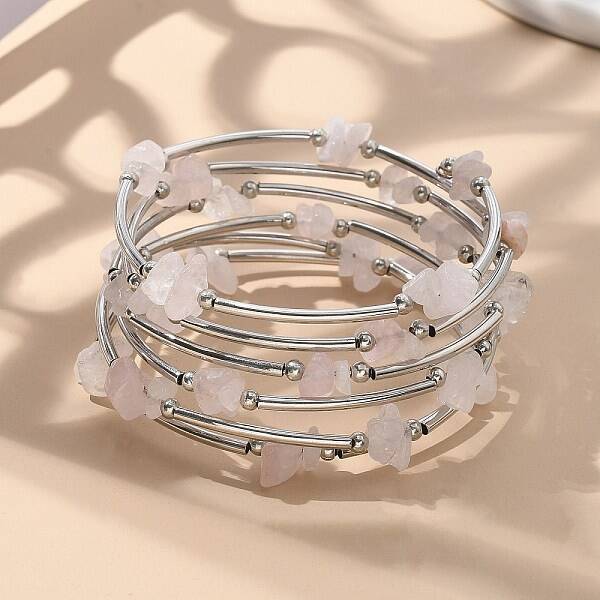 Gemstone Chip Warp Bracelets