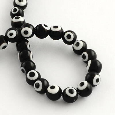 Round Handmade Evil Eye Lampwork Beads