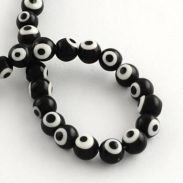 Round Handmade Evil Eye Lampwork Beads