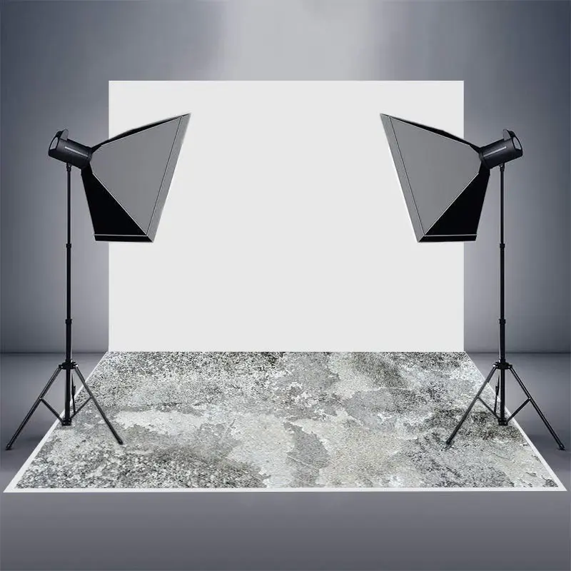 Grey Shabby Cement Wall Textured Rubber Floor Mat - Aperturee
