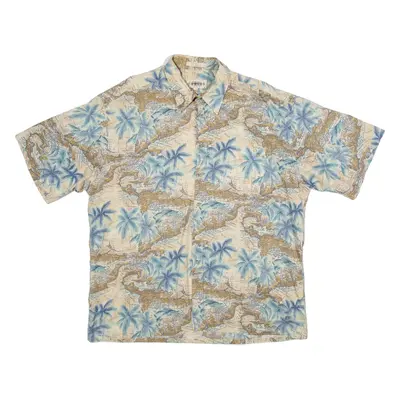 CAMPIA MODA Mens Hawaiian Shirt Blue Floral XL