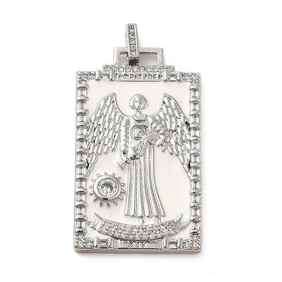 Brass Micro Pave Cubic Zirconia Pendants with Enamel
