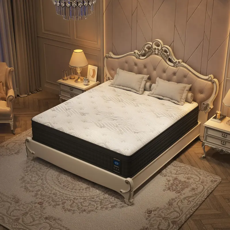 12“inch Twin Full Queen king Memory Foam Hybrid Mattress, White Spring Mattress,Medium Firm Comfort Mattress,CertiPUR-US.