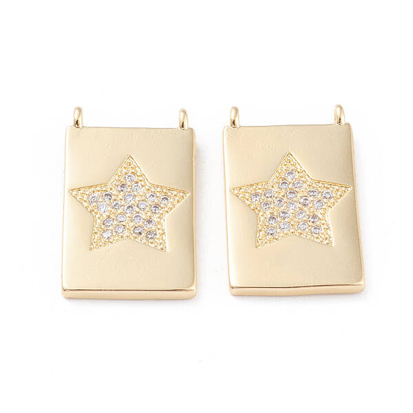Brass Micro Pave Clear Cubic Zirconia Pendants