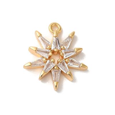 Brass Micro Pave Clear Cubic Zirconia Pendants