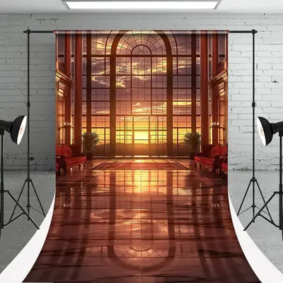 Sunset Outside The Transparent Window Sweep Backdrop - Aperturee