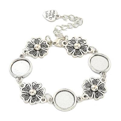 Antique Silver Plated Alloy Link Chain Bracelet Making