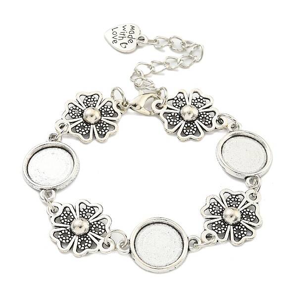 Antique Silver Plated Alloy Link Chain Bracelet Making