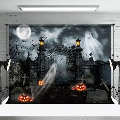 Haunted Graveyard Night Ghost Lantern Halloween Decor - Aperturee