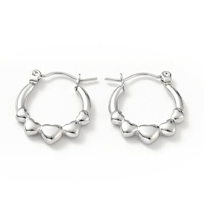 Non-Tarnish 304 Stainless Steel Heart Wrap Hoop Earrings for Women
