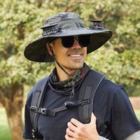 Men's Summer Quick-Dry Long-Lasting Sun Protection Hat, Wide Brim Solar Charging Fan Fisherman Hat