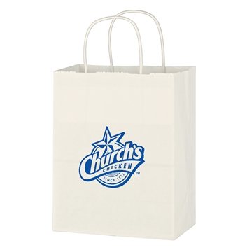 500 Customized Kraft Paper White Shopping Bag - 8