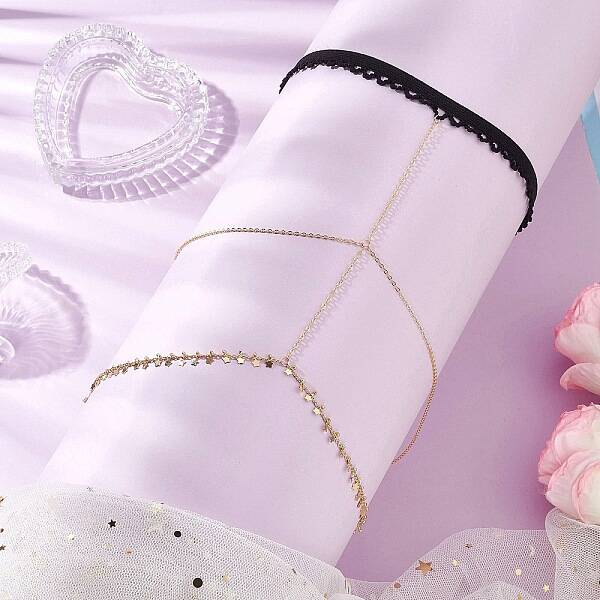 Brass Double Layer Star Tassel Thigh Leg Chains