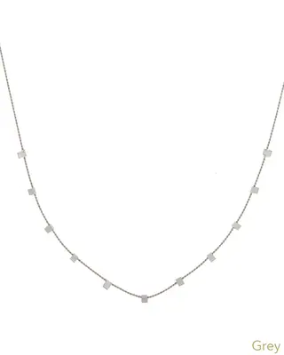 Hilo Necklace | Metal Color: Silver | Color: Grey