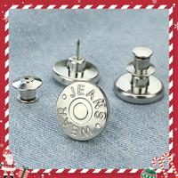 No-sew Instant Button for Jean, 6 Counts Round Detachable Metal Buttons, Clothes Accessories for Men & Women, Household Sewin...
