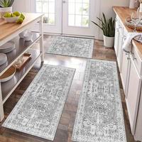 Boho Style Kitchen Mat, 2 Counts/3 Counts Non-slip Kitchen Rug, Rugs for Living Room, Rectangle Home Decor Floor Mat for Home...