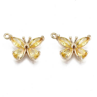 Real 18K Gold Plated Brass Micro Pave Cubic Zirconia Pendants