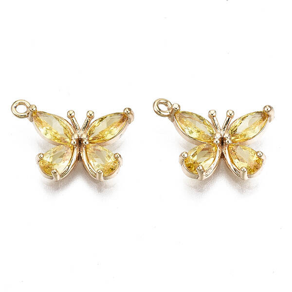 Real 18K Gold Plated Brass Micro Pave Cubic Zirconia Pendants