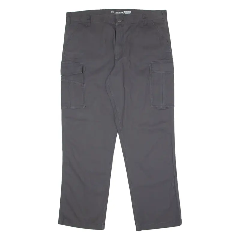 CARHARTT Cargo Workwear Mens Canvas Trousers Grey Relaxed Straight W42 L34