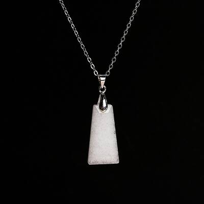 Natural White Jade Trapezoid Pendant Necklaces