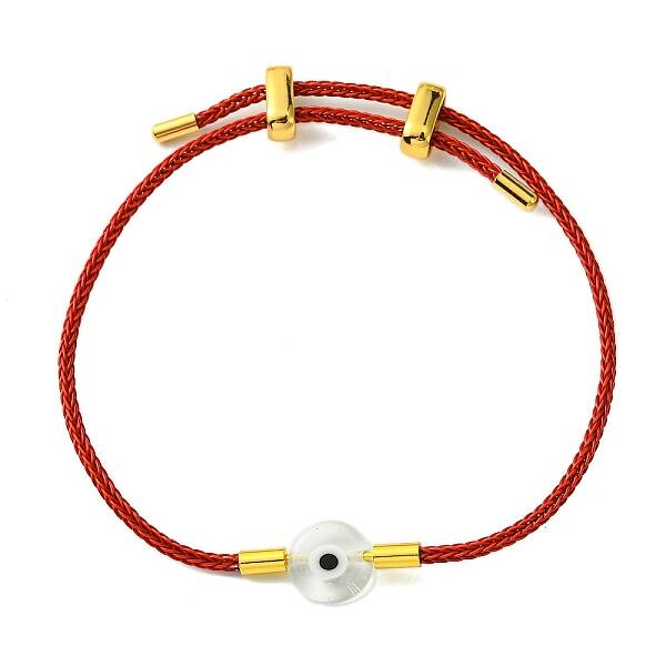 Lampwork Evil Eye & Brass Beaded Bangle