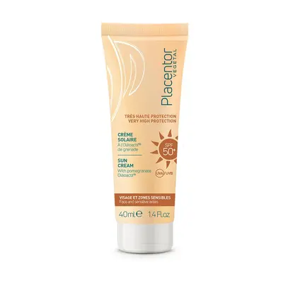 Placentor Vegetal Sunscreen SPF50+ Face and Sensitive Areas 40ml