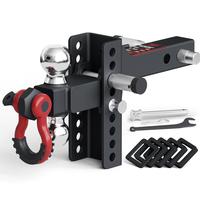 TYT Adjustable Trailer Hitch Ball Mount with Lock&Pin&Rotatable Tow Shackle, Fits 2-in Receiver, 5\