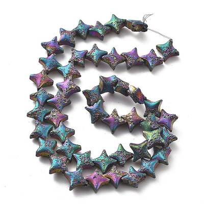 Electroplated Natural Lava Rock Beads Strands