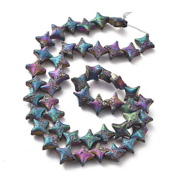 Electroplated Natural Lava Rock Beads Strands