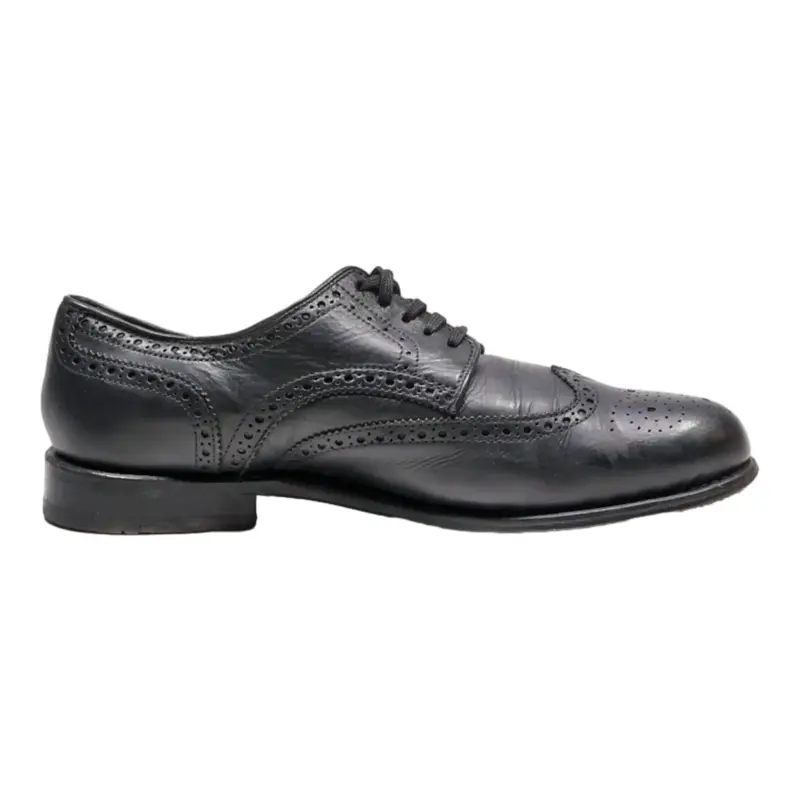 BORELLI Brogue Shoes Black Leather Mens UK 8