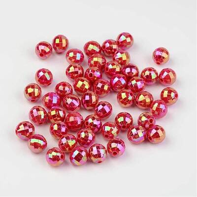 Faceted Colorful Eco-Friendly Poly Styrene Acrylic Round Beads