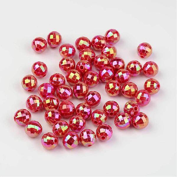 Faceted Colorful Eco-Friendly Poly Styrene Acrylic Round Beads