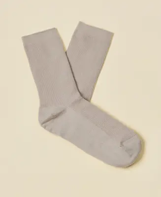 Women's Thin-Ribbed Cotton Socks Breeze - Oyster