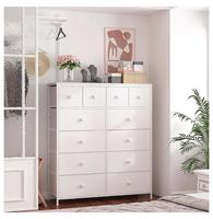 Raybee Furniture Dresser with 12 Drawers, Wooden Top Metal Frame Fabric Storage Organizer Cabinet, Tall Dressers for Girls Be...