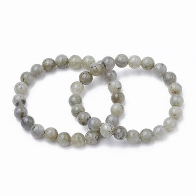 Natural Labradorite Beaded Stretch Bracelets