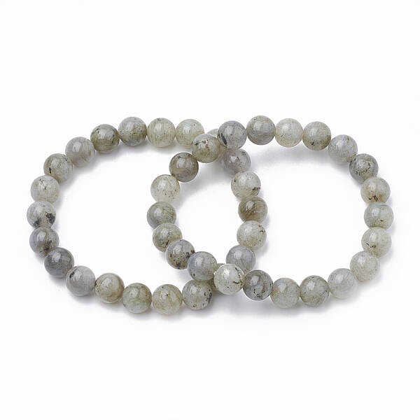 Natural Labradorite Beaded Stretch Bracelets