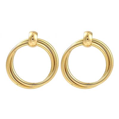 PVD Vacuum Plating 201 Stainless Steel Split Stud Earrings for Women