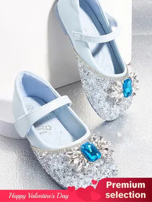 Girl's Fashion Rhinestone Decorated Flat Shoes, Elegant Princess Shoes for Party, Daily Clothing Decor, Trendy All-match & Ex...