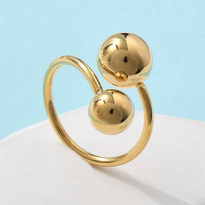304 Stainless Steel Round Cuff Rings for Women
