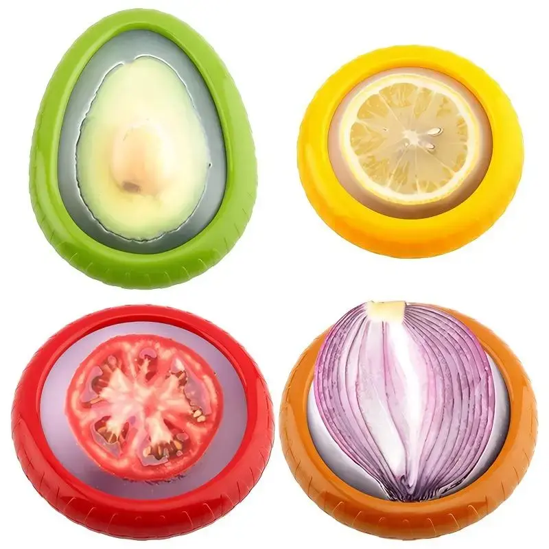 Reusable Fruit & Vegetable Container, 1/4 Counts Food Preservation Savers Organizer, Food Storage Container for Home Kitchen ...