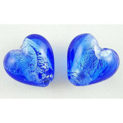 Handmade Silver Foil Glass Beads